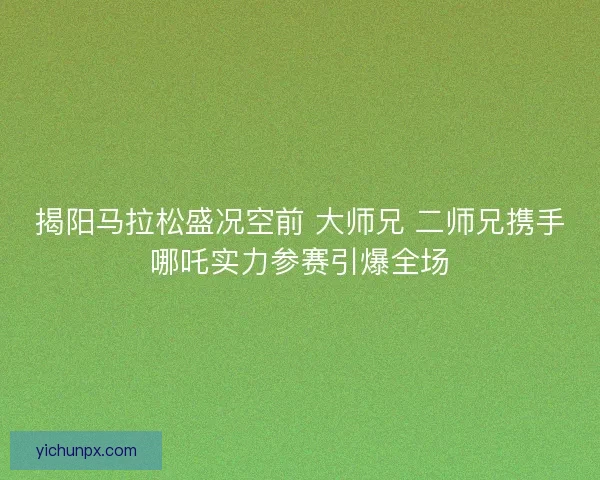 揭阳马拉松盛况空前 大师兄 二师兄携手哪吒实力参赛引爆全场