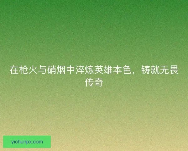 在枪火与硝烟中淬炼英雄本色，铸就无畏传奇