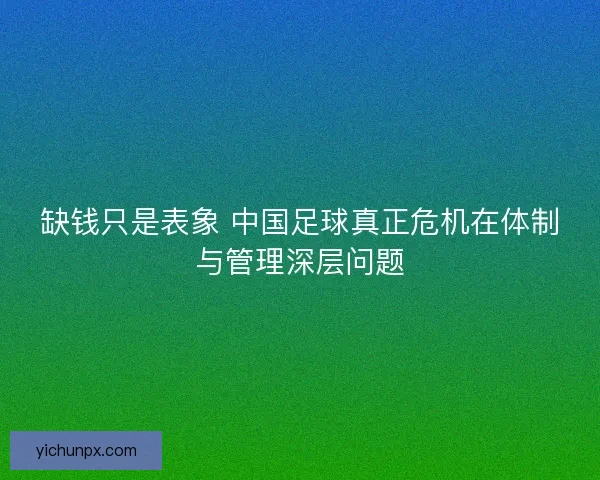 缺钱只是表象 中国足球真正危机在体制与管理深层问题