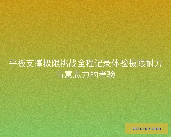 平板支撑极限挑战全程记录体验极限耐力与意志力的考验