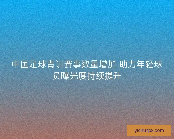 中国足球青训赛事数量增加 助力年轻球员曝光度持续提升