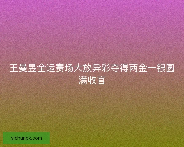 王曼昱全运赛场大放异彩夺得两金一银圆满收官